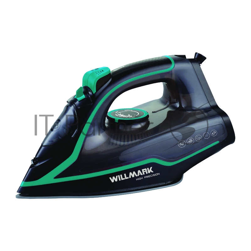 Утюг WILLMARK SI-2467CBP (2400Вт, керам. подошва., 280 мл,самоочист.,пар удар, шнур 2,1м)черн-бирюз