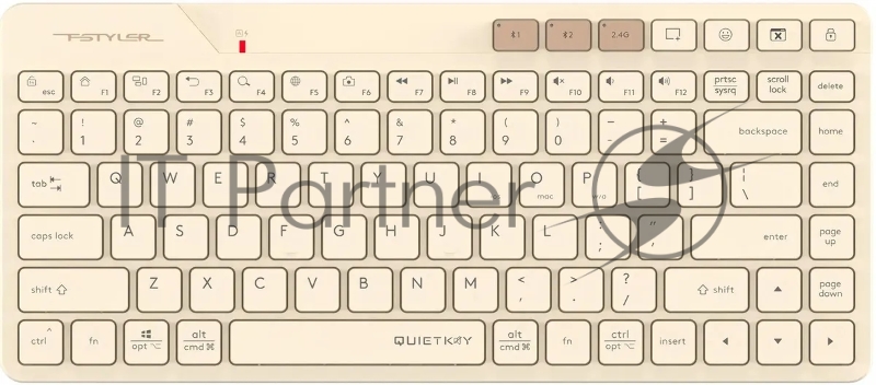 Клавиатура A4Tech Fstyler FBK26C AS бежевый USB беспроводная BT/Radio slim Multimedia (FBK26C AS)