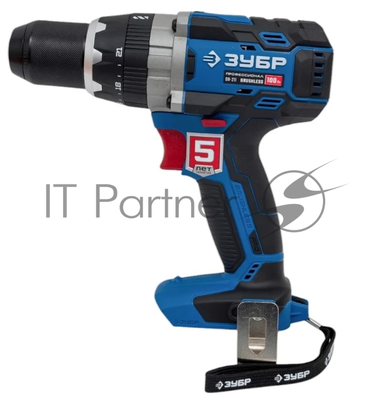 Бесщеточная дрель-шуруповерт ЗУБР Т7, 20 В, 100 Н·м, без АКБ, Профессионал (DB-211)