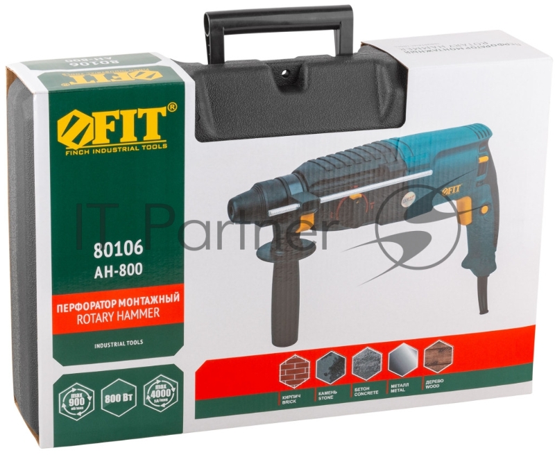 Перфоратор монтажный 800 Вт, 0-900 об/мин, 0-4000 уд/мин, 3.0 Дж, 3 реж., SDS-plus, реверс, 2.8 кг, кейс
