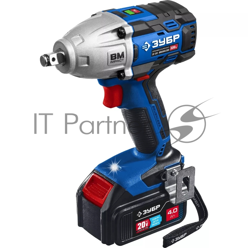Бесщеточный гайковерт ЗУБР Т7, 20 В, 500 Н·м, без АКБ, Профессионал (GB-500)