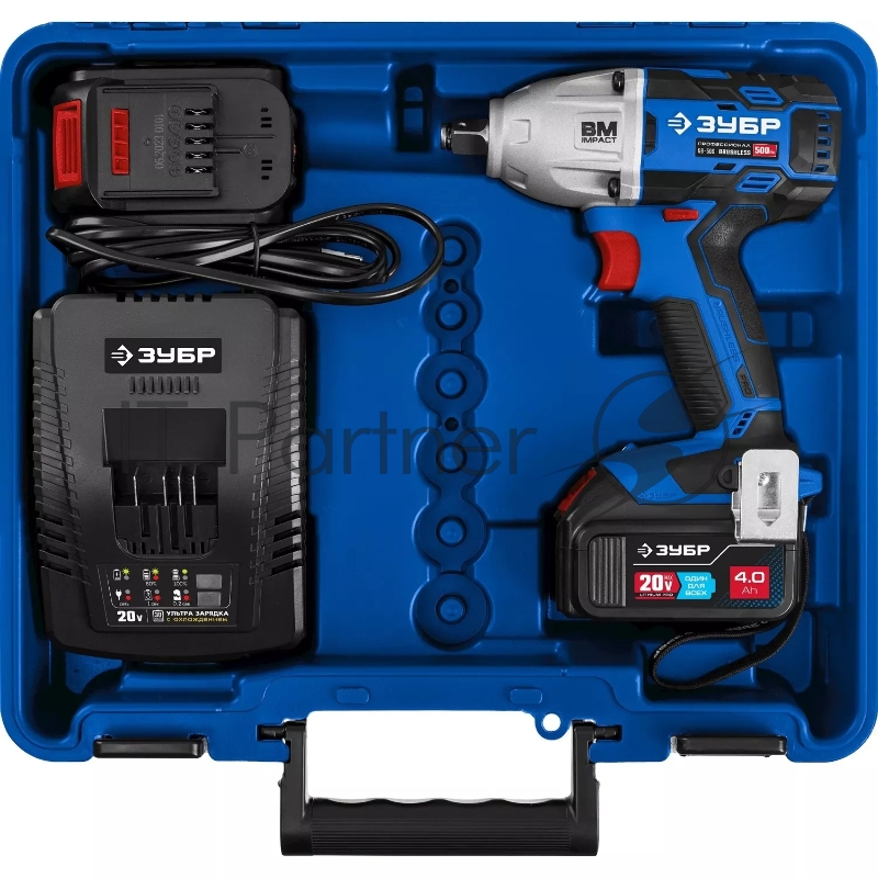 Бесщеточный гайковерт ЗУБР Т7, 20 В, 500 Н·м, без АКБ, Профессионал (GB-500)