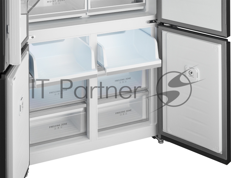 Холодильник WEISSGAUFF WCD 510 INVERTER NO FROST BLACK GLASS