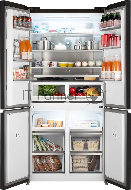 Холодильник WEISSGAUFF WCD 510 INVERTER NO FROST BLACK GLASS