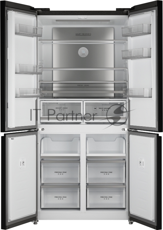 Холодильник WEISSGAUFF WCD 510 INVERTER NO FROST BLACK GLASS