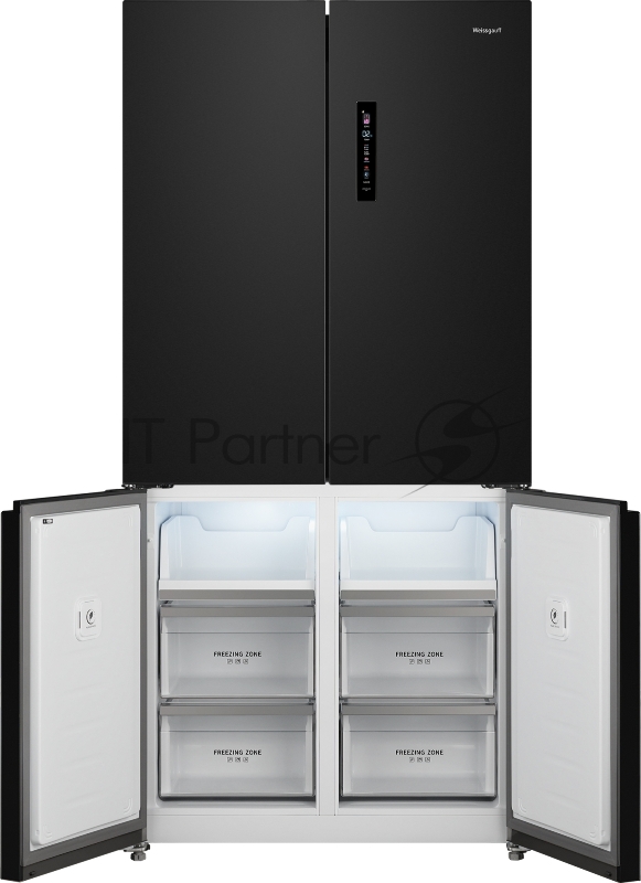 Холодильник WEISSGAUFF WCD 510 INVERTER NO FROST BLACK GLASS