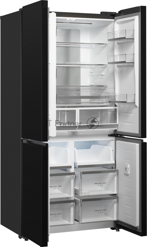 Холодильник WEISSGAUFF WCD 510 INVERTER NO FROST BLACK GLASS