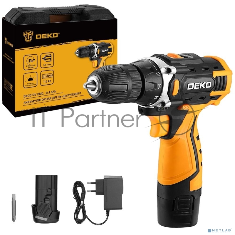 Дрель-шуруповерт Deko DKCD12V 12Вт аккум. патрон:быстрозажимной (кейс в комплекте) (083-1006)