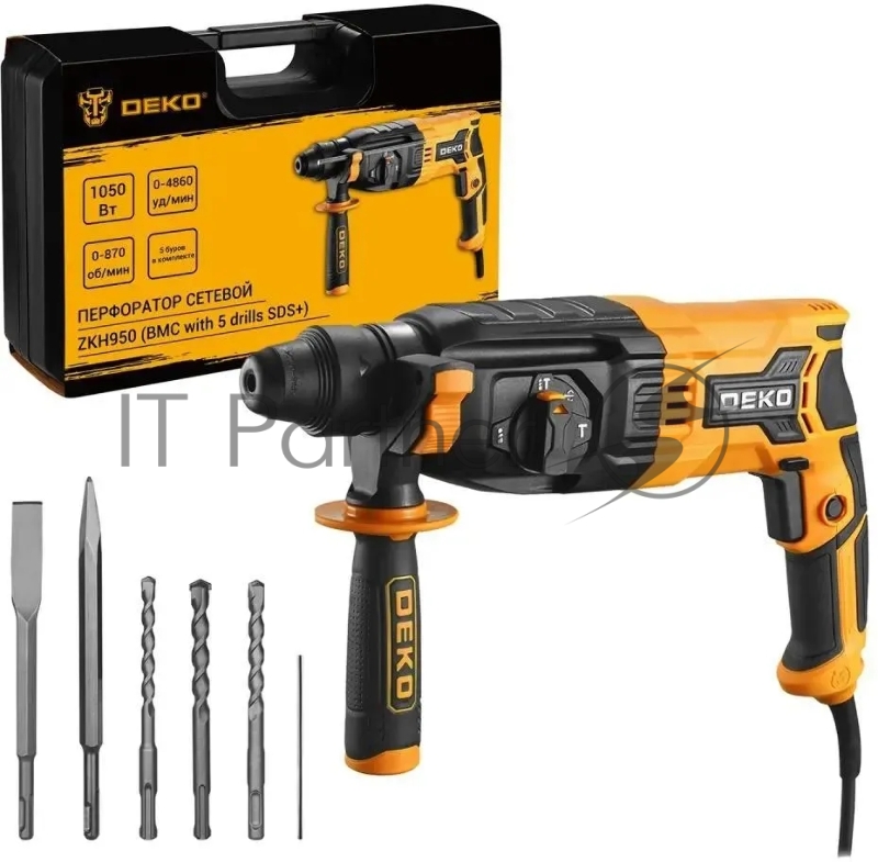 Перфоратор Deko ZKH950 патрон:SDS-plus уд.:3.2Дж 1050Вт (кейс в комплекте)