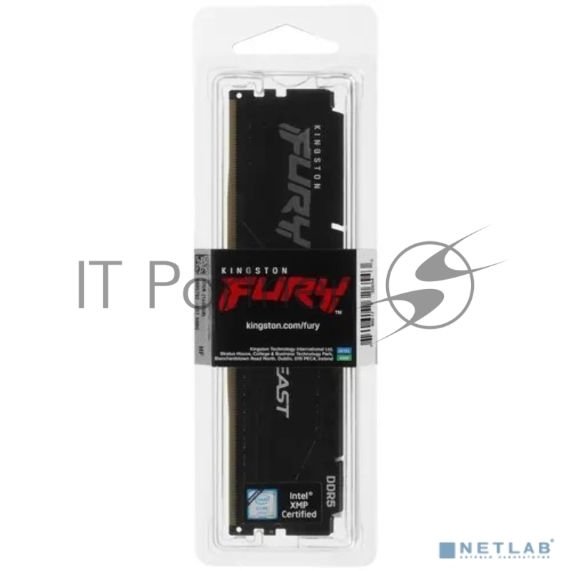 Оперативная память Kingston 32Gb DDR5 5200Mhz DIMM PC41600, FURY Beast Black CL40 (KF552C40BB-32) (retail)