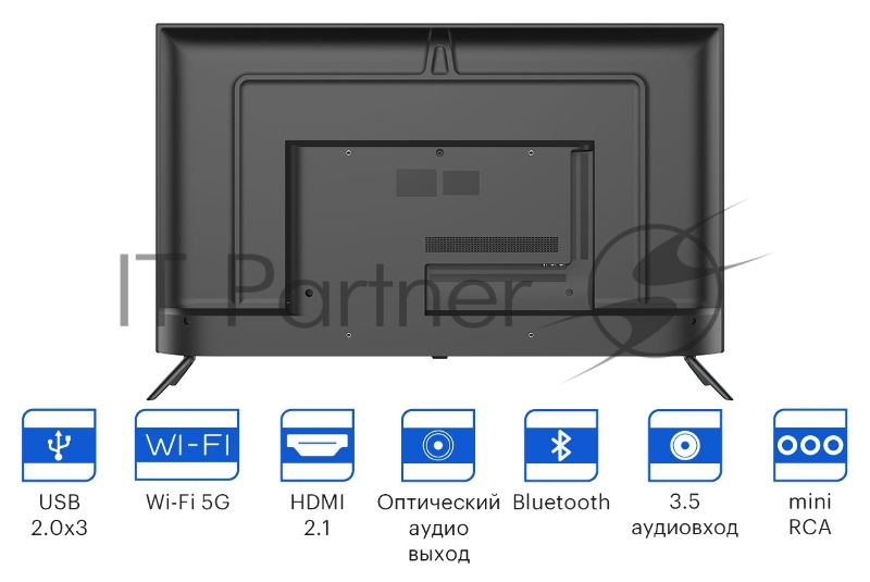 Телевизор LED Kivi 43 43U740NB черный 4K Ultra HD 60Hz DVB-T2 DVB-C WiFi Smart TV