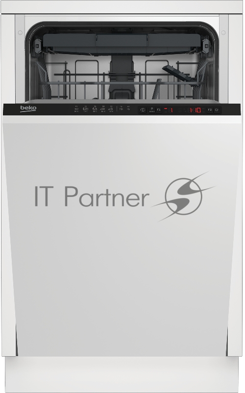 Встраиваемая посудомоечная машина BEKO BDIS1W861 45 СМ 9 комплектов посуды, 5 программ мойки, 3 корзина, уровень шума 55 дБ, стандартный мотор, частичная защита от протечек Overflow Safety, функция Таблетка, половинная загрузка, кнопочное управление