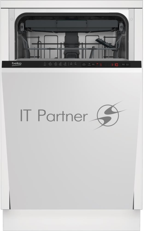 Встраиваемая посудомоечная машина BEKO BDIS1W861 45 СМ 9 комплектов посуды, 5 программ мойки, 3 корзина, уровень шума 55 дБ, стандартный мотор, частичная защита от протечек Overflow Safety, функция Таблетка, половинная загрузка, кнопочное управление