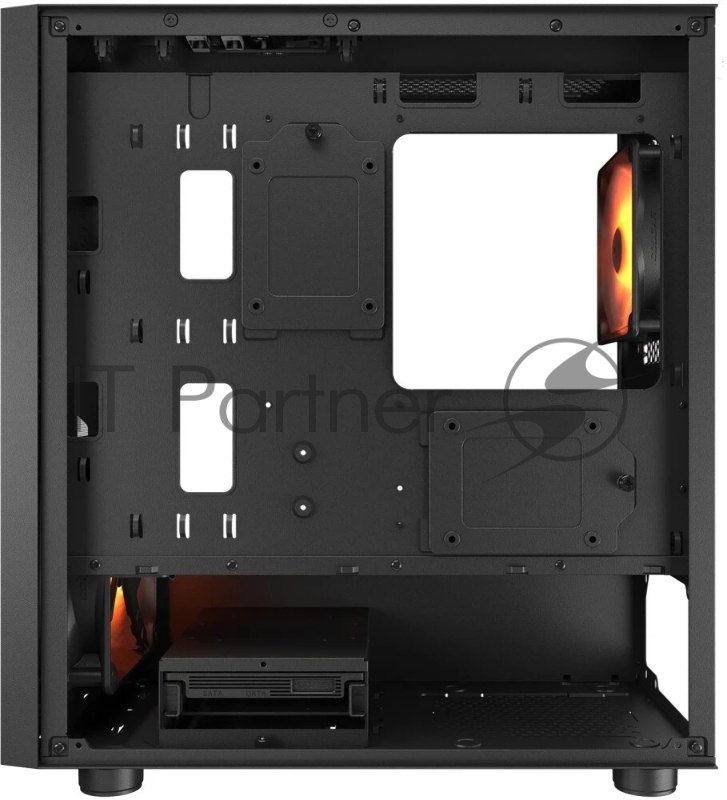 Корпус Cougar Uniface Mini RGB 2x140mm + 1x120mm ARGB Fan, ARGB Fan Hub, без БП, черный, mATX