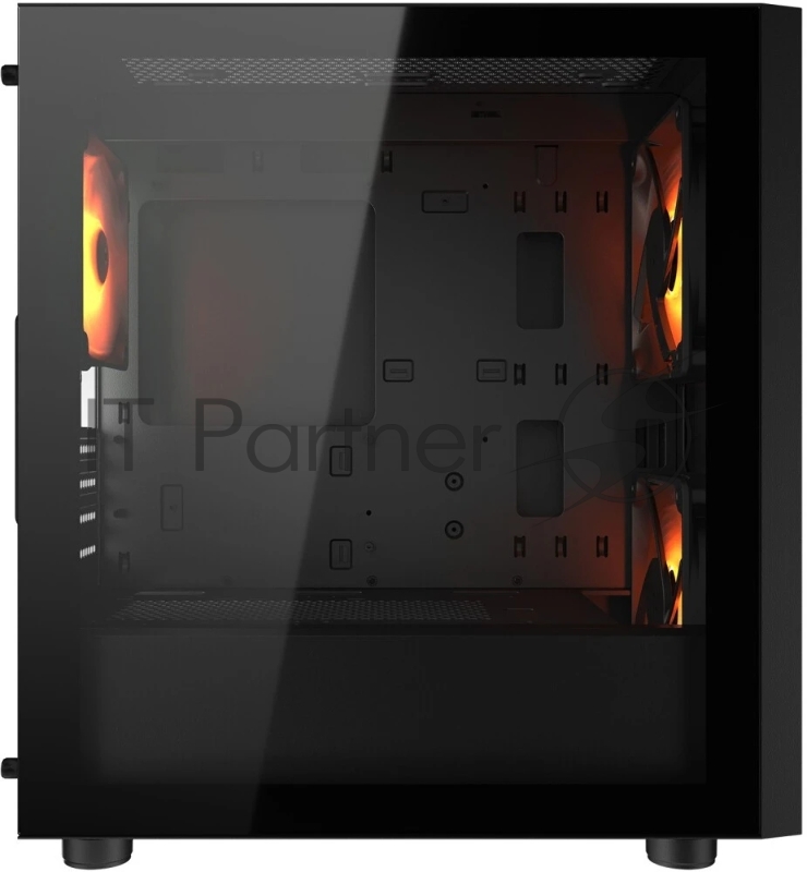 Корпус Cougar Uniface Mini RGB 2x140mm + 1x120mm ARGB Fan, ARGB Fan Hub, без БП, черный, mATX