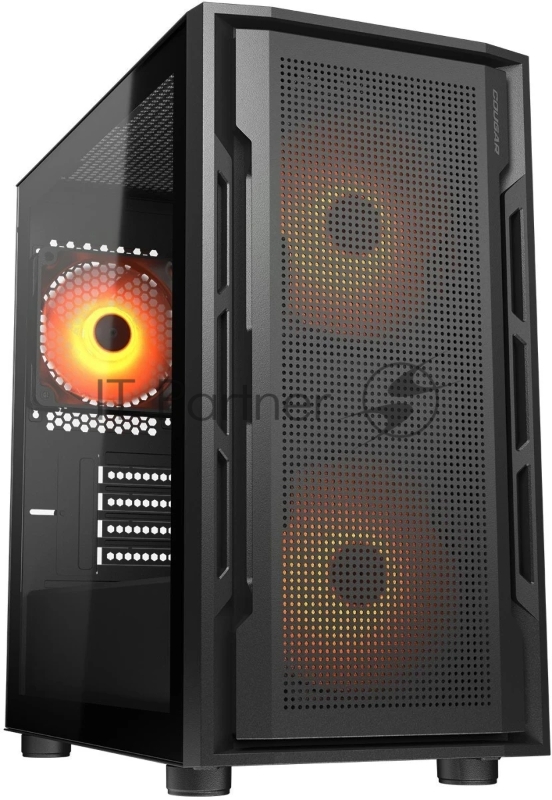 Корпус Cougar Uniface Mini RGB 2x140mm + 1x120mm ARGB Fan, ARGB Fan Hub, без БП, черный, mATX