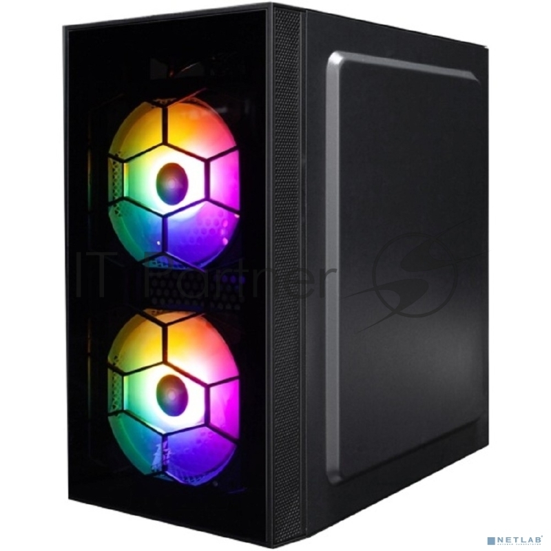 Корпус 1STPLAYER FIREBASE X1 Black / mATX / 3x120mm LED fans / X1-BK-3F1