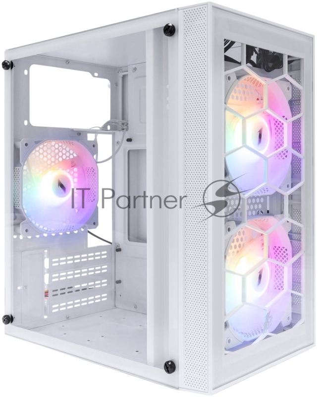Корпус 1STPLAYER FIREBASE X1 White / mATX / 3x120mm LED fans / X1-WH-3F1-W