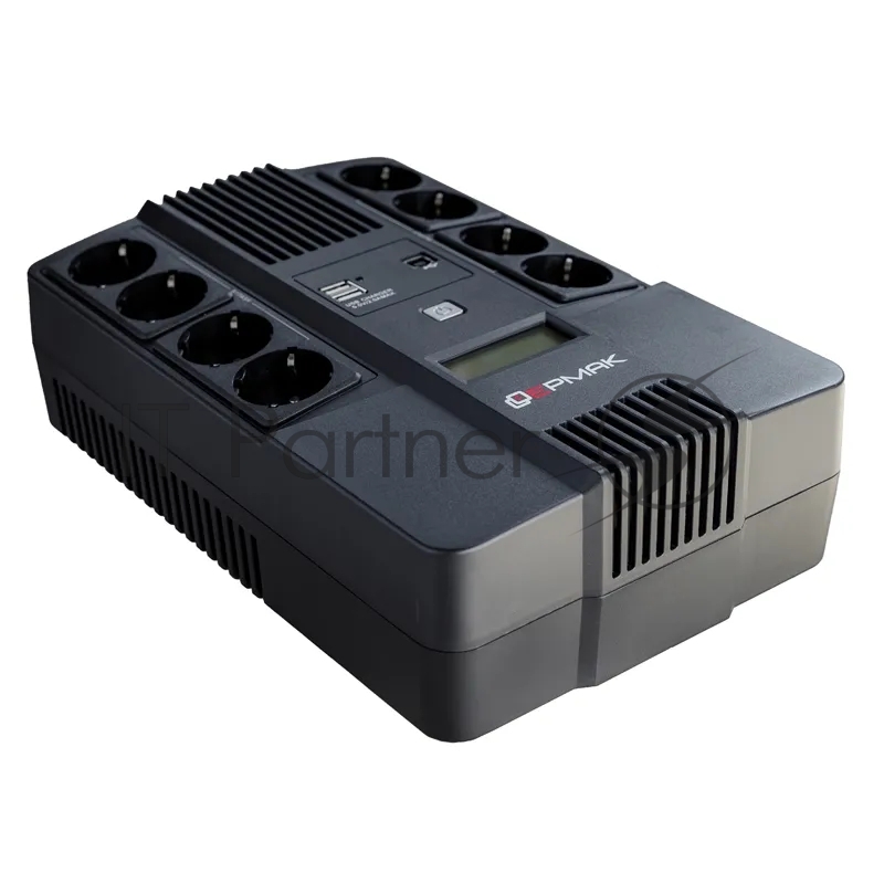 Источник бесперебойного питания Ермак ИБП Линейно-интерактивный 1000 ВА/600 Вт, 8xSchuko, ЖК, 2 х USB (СБП ЕРМАК 220-220.1-32-ВН)