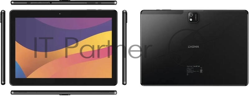 Планшет Digma Optima 1444E 4G T606 (1.6) 8C RAM6Gb ROM128Gb 10.1 IPS 1920x1200 LTE 1Sim Android 12 черный 5Mpix 2Mpix BT GPS WiFi Touch microSD 256Gb 6000mAh