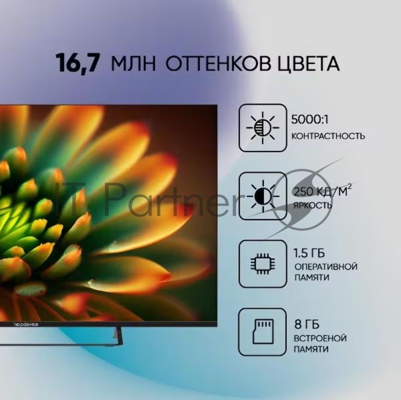 Телевизор TOPDEVICE 50 TDTV50CS05UBK (R) ЖК SMART 4k