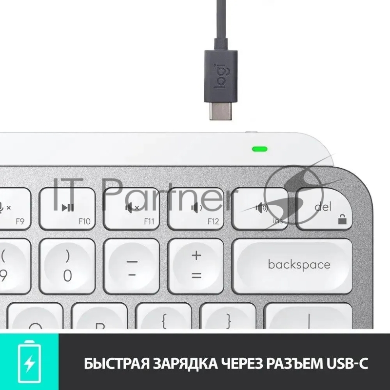 Клавиатура Logitech MX Keys Mini серебристый USB беспроводная BT/Radio LED (920-010499)