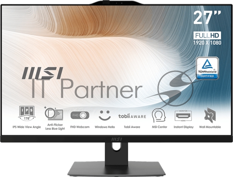 Моноблок Modern AM272P 12M-291RU (MS-AF82) 27 FHD(1920x1080)/Intel Core i5-1240P/16GB/512GB SSD/Integrated/WiFi/BT/2.0MP/K