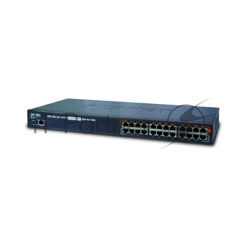 Управляемый хаб PoE инжекторов POE-1200G , встроенный БП 12-Port 802.3at Managed Gigabit Power over Ethernet Injector Hub (full power - 200W)