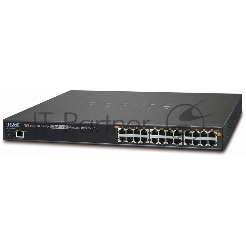 HPOE-1200G управляемый хаб PoE инжекторов, встроенный БП 12-Port 802.3at 30w Managed Gigabit High Power over Ethernet Injector Hub (full power - 350W)