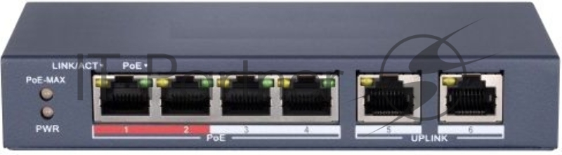 Коммутатор HiWatch DS-S604P неуправляемый