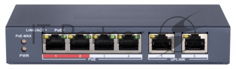 Коммутатор HiWatch DS-S604P неуправляемый