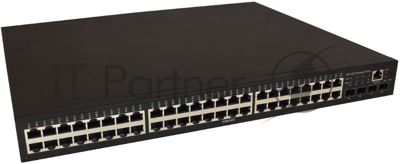Управляемый коммутатор OSNOVO L2 PoE Gigabit Ethernet на 48 RJ45 PoE + 4*GE SFP, до 30W на порт, суммарно до 800W