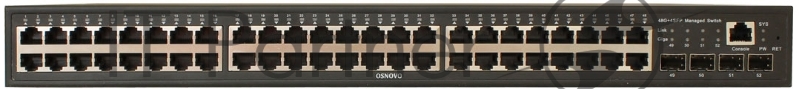 Управляемый коммутатор OSNOVO L2 PoE Gigabit Ethernet на 48 RJ45 PoE + 4*GE SFP, до 30W на порт, суммарно до 800W