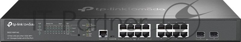 Коммутатор TP-Link SG3218XP-M2 (L2+) 16x2.5Гбит/с 2xКомбо(10GBase-T/SFP+) 2SFP+ 8PoE+ 240W управляемый