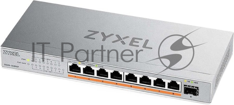 Коммутатор Zyxel XMG-108HP-EU0101F (L2) 8x2.5Гбит/с 1SFP+ 8PoE++ 100W неуправляемый