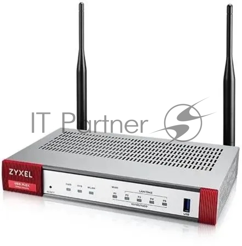 Межсетевой экран Zyxel USG Flex 100AX (USGFLEX100AX-RU0101F) AX1800 10/100/1000BASE-TX серебристый