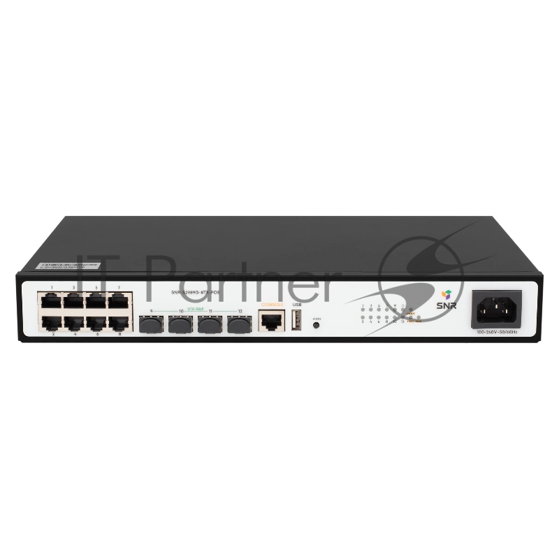 Управляемый PoE коммутатор уровня 2, 8 портов 10/100/1000Base-T с поддержкой PoE, 4 порта 1/10G SFP+, POE 125 Ватт
