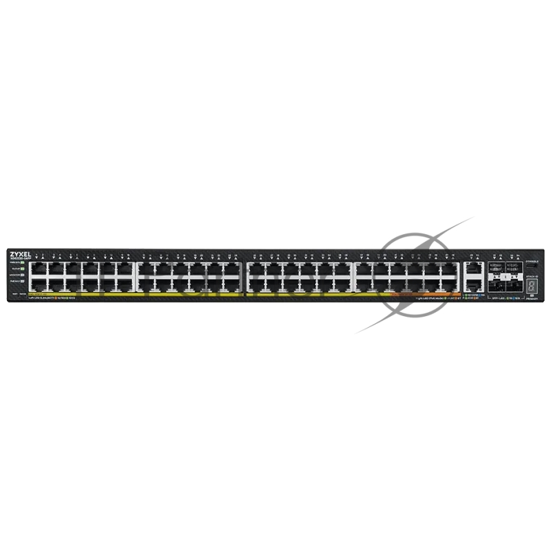 Коммутатор L3 Access Zyxel NebulaFlex Pro XGS2220-54FP, rack 19, 48xRJ-45: 1G PoE+ (8 из них PoE++), 2xRJ-45: 1/2.5/5/10G PoE++, 4xSFP+, бюджет PoE 960 Вт