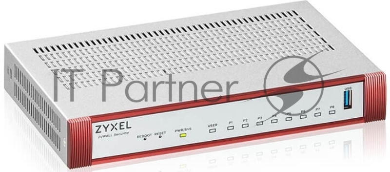 Межсетевой экран Zyxel USG FLEX 100H, 8xRJ-45: 1G (LAN/WAN), 1xUSB3.0 **