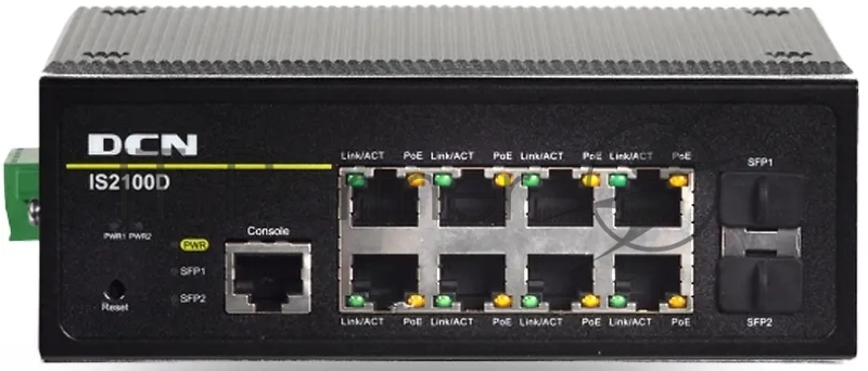 Промышленный коммутатор DIN Rail Industrial L2 Managed POE+ Switch, 8x 10/100Base-T(POE+30W) + 2x 100/1000M SFP