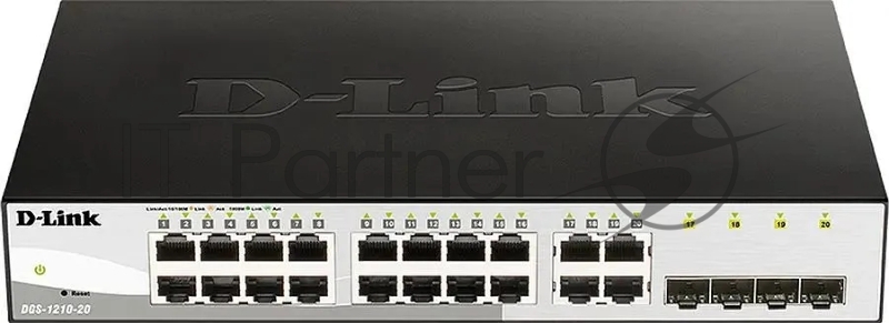 Управляемый L2 коммутатор D-Link DGS-1210-26/FL2A с 24 портами 10/100/1000Base-T и 2 портами 1000Base-X SFP