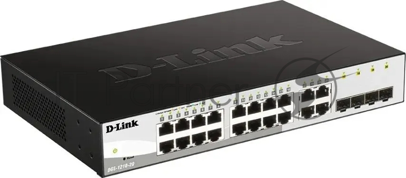 Управляемый L2 коммутатор D-Link DGS-1210-26/FL2A с 24 портами 10/100/1000Base-T и 2 портами 1000Base-X SFP