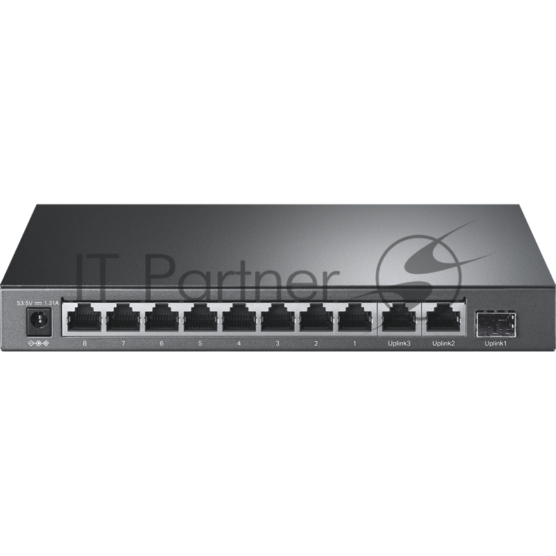 Настольный коммутатор TP-Link TL-SL1311P, 8 портов 10/100 Мбит/с с поддержкой PoE+, 2 гигабитных порта без поддержки PoE, 1 порт SFP, 802.3af/at, бюджет PoE — 65 Вт, стальной корпус
