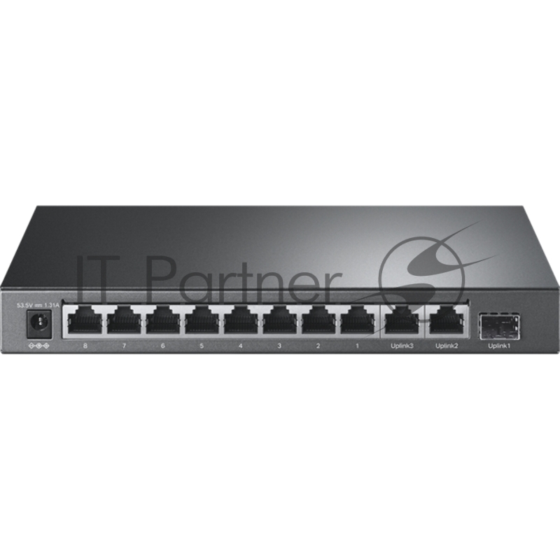 Настольный коммутатор TP-Link TL-SL1311P, 8 портов 10/100 Мбит/с с поддержкой PoE+, 2 гигабитных порта без поддержки PoE, 1 порт SFP, 802.3af/at, бюджет PoE — 65 Вт, стальной корпус