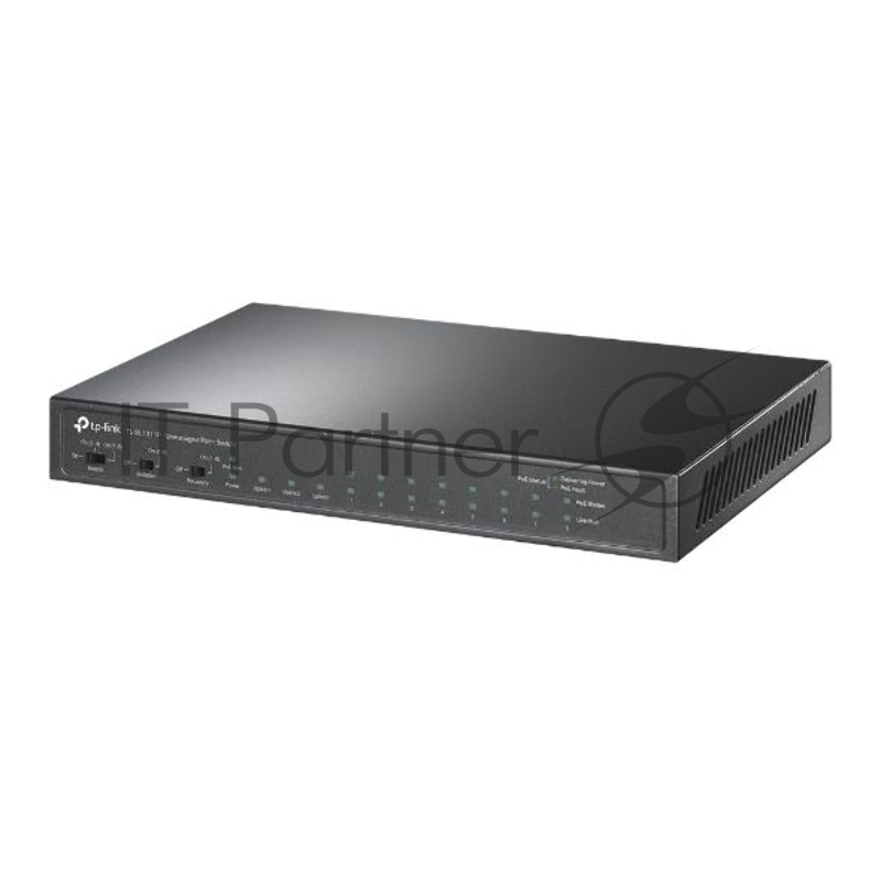 Настольный коммутатор TP-Link TL-SL1311P, 8 портов 10/100 Мбит/с с поддержкой PoE+, 2 гигабитных порта без поддержки PoE, 1 порт SFP, 802.3af/at, бюджет PoE — 65 Вт, стальной корпус