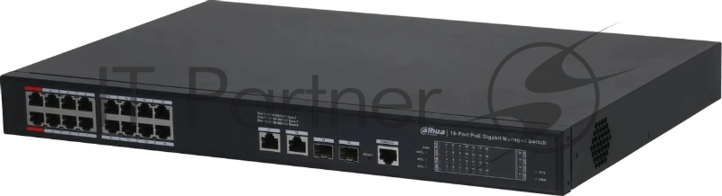 Коммутатор Dahua DH-S4220-16GT-190 (L2) 16x1Гбит/с 2SFP 16PoE 190W управляемый