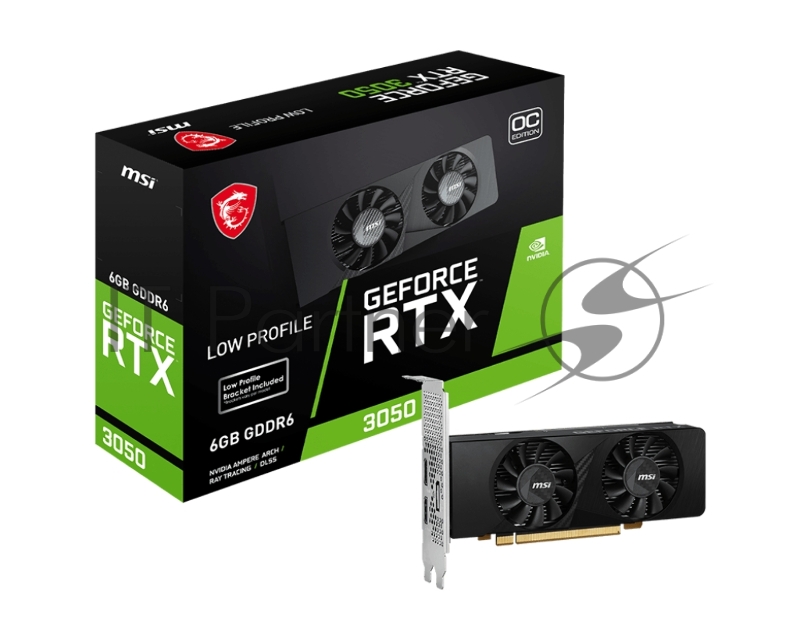 Видеокарта MSI RTX3050 LP 6GB GDDR6 96bit DP HDMI 2FAN RTL