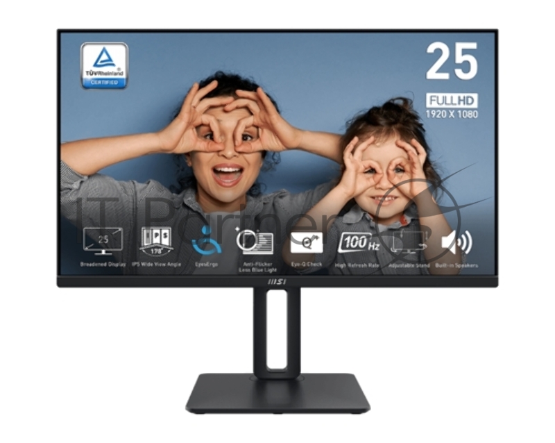 Монитор MSI PRO MP251P 24.5 16:9 FHD(1920x1080) IPS Flat,1ms(MPRT),1300:1,100M:1,3 1.4,VGA(D-Sub),Speaker,Tilt,Sw