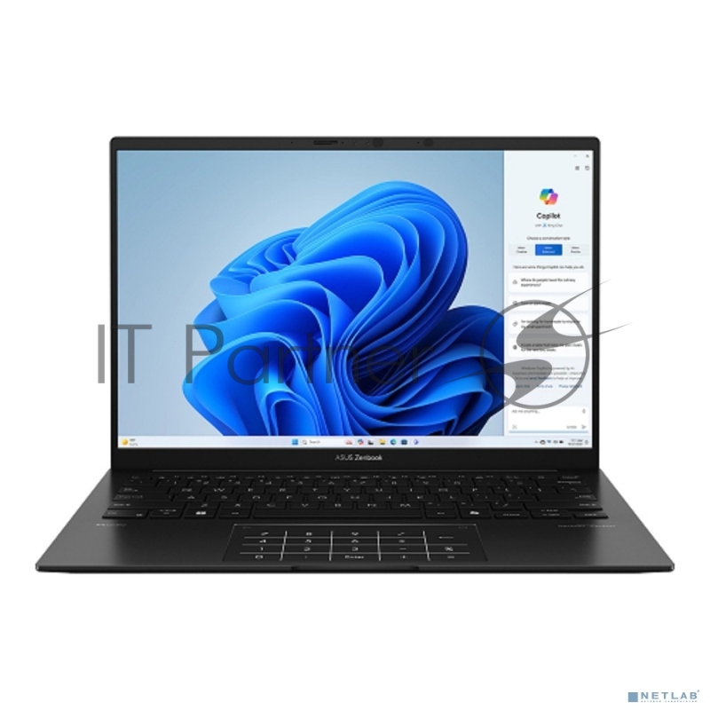 Ноутбук ASUS UM3406HA-QD119 14(1920x1200 OLED 16:10)/AMD Ryzen 7 8840HS(3.3Ghz)/16384Mb/1024SSD Radeon/Cam/BT/WiFi/75WHr/war 1y/1.2kg/Jade Black/DOS + NumberPad алюм корп чехол USB-RJ45 кабель