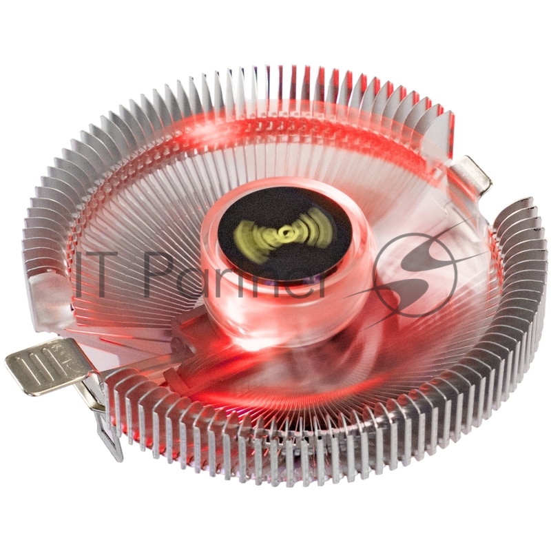 Кулер ExeGate Wizard EE91-PWM.RED (Al, LGA775/1150/1151/1155/1156/120 TDP 75W, Fan 90mm, PWM, 800-2400RPM, Hydro bearing, 4pin, 11-24db, 215г, красная подсветка, с термопастой, на защелках, Co